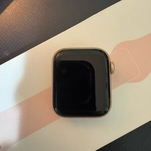 Apple Gold Smartwatch Case with Pink Band